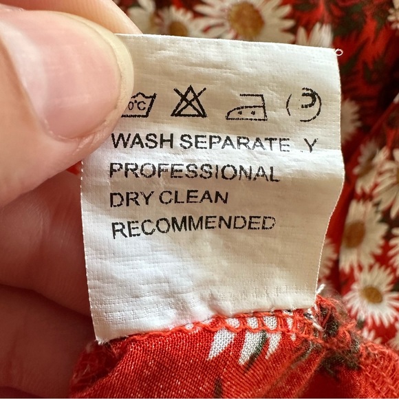 Red Daisy Maxi Skirt Pockets Women S Fall Cottagecore Flower Child Cottagecore - Picture 3 of 11